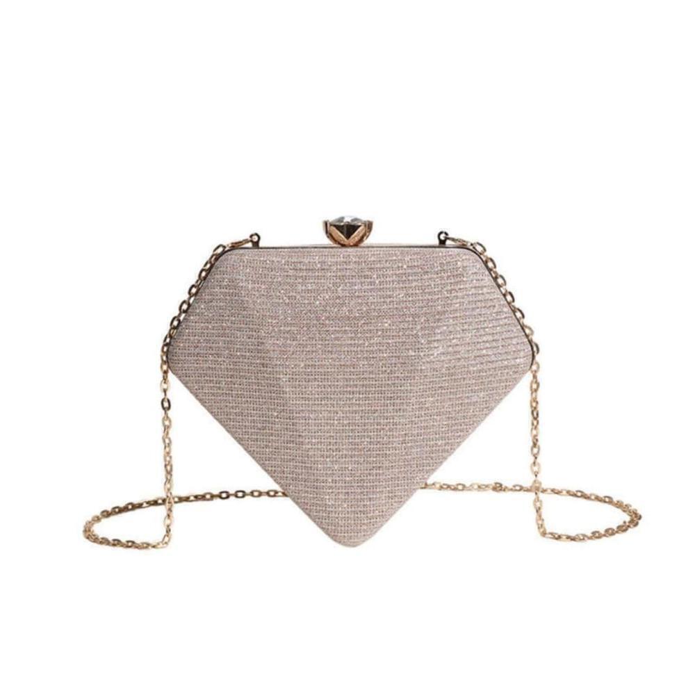 Diamond Shaped Crossbody Bag In Gold